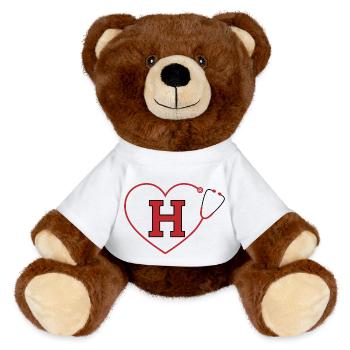 Letter h stethoscope - MiniFeet® RecycelBär® Teddy Bear Brown - white - Front