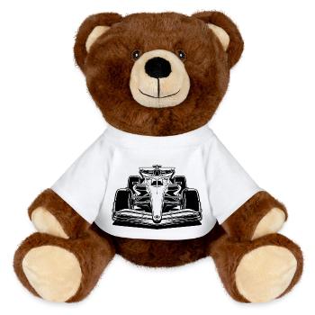 Race Car - MiniFeet® RecycelBär® Teddy Bear Brown - white - Front