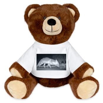 Renard nocturne Rencontre avec le hérisson - Nounours RecycelBär® marron - blanc - Devant