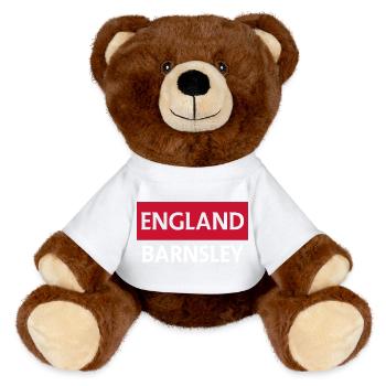 England Barnsley Flag Heritage Design - MiniFeet® RecycelBär® Teddy Bear Brown - white - Front