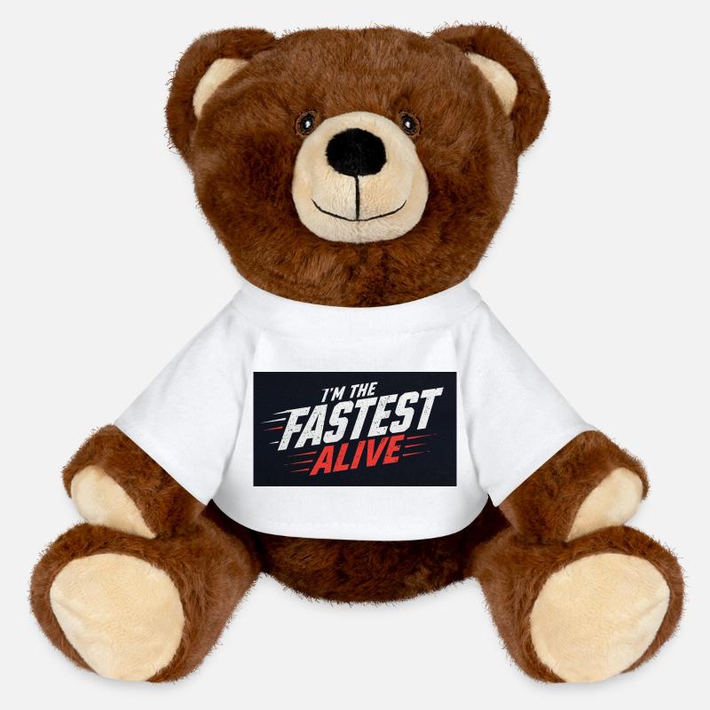 Im the fastest man alive - MiniFeet® RecycelBär® Teddy Bear Brown - white