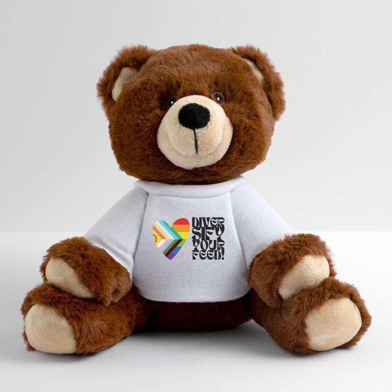 🌈♿ Diversify Your Feed –Progress Pride&Disability MiniFeet® RecycelBär® Braun