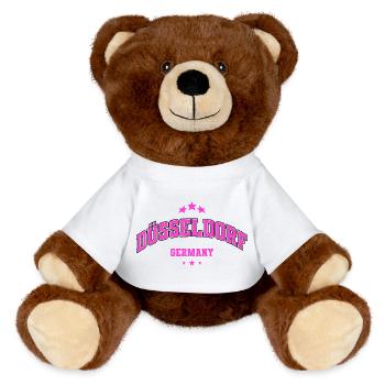 Dusseldorf Pink Arc Logo Tee - MiniFeet® RecycelBär® Teddy Bear Brown - white - Front