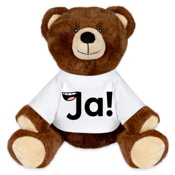 Positive Antwort JA - MiniFeet® RecycelBär® Braun - Weiß - Vorne
