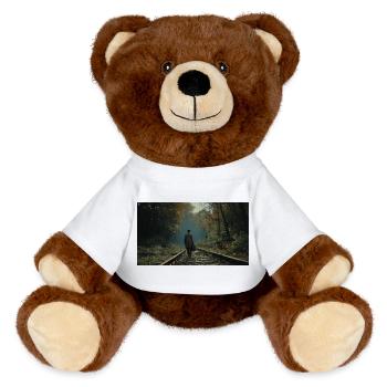Epic Moment Near the Rails - MiniFeet® RecycelBär® Teddy Bear Brown - white - Front