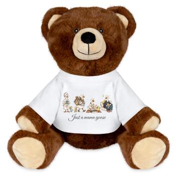 Chemise Mama Goose Mom – Cadeau drôle pour la fête des mères - Nounours RecycelBär® marron - blanc - Devant