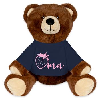 Fraises, grand-mère - Nounours RecycelBär® marron - bleu marine - Devant