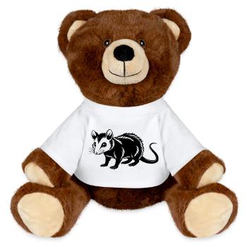 Hautpossum - MiniFeet® RecycelBär® Braun - Weiß - Vorne