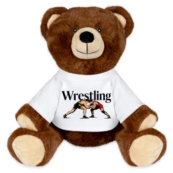 Wrestling - MiniFeet® RecycelBär® Braun - Weiß - Vorne