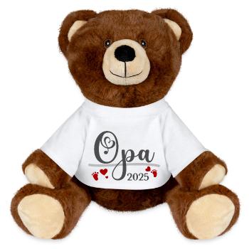 Opa 2025 - MiniFeet® RecycelBär® Braun - Weiß - Vorne