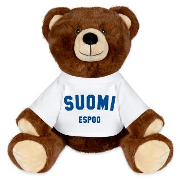 ESPOO Suomi Finlande - Nounours RecycelBär® marron - blanc - Devant