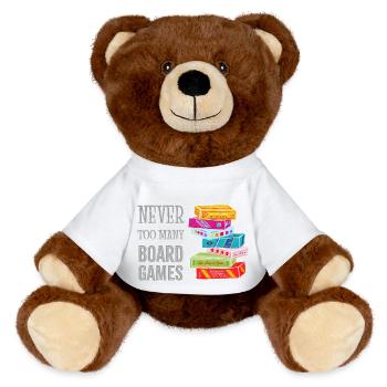 Jamais trop de jeux de société - Nounours RecycelBär® marron - blanc - Devant