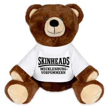 Skinheads Mecklenburg Vorpommern - MiniFeet® RecycelBär® Braun - Weiß - Vorne