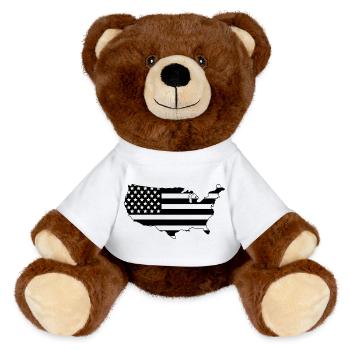 Map of the United States - MiniFeet® RecycelBär® Teddy Bear Brown - white - Front