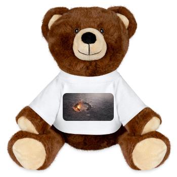 Hoof track in the ash floor - MiniFeet® RecycelBär® Teddy Bear Brown - white - Front