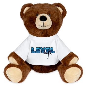 Level Up, Birthday - MiniFeet® RecycelBär® Teddy Bear Brown - white - Front