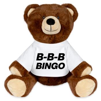 TENDANCE B-B-B-BINGO, PLAISIR VIRAL, PRÉSIDENT 🪑 D’ÉCOLE À MÈMES - Nounours RecycelBär® marron - blanc - Devant