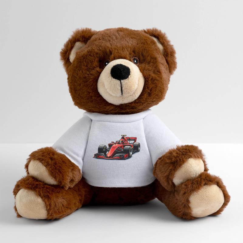 Racing Car Graphics MiniFeet® RecycelBär® Teddy Bear Brown
