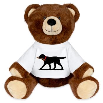 Labrador Retriever Play Fetch Black Lab - MiniFeet® RecycelBär® Teddy Bear Brown - white - Front