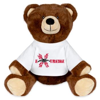 skydiver extreme - MiniFeet® RecycelBär® Teddy Bear Brown - white - Front