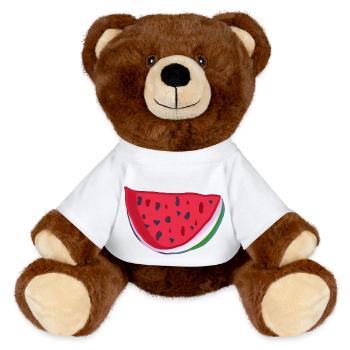 Watermelon - MiniFeet® RecycelBär® Teddy Bear Brown - white - Front