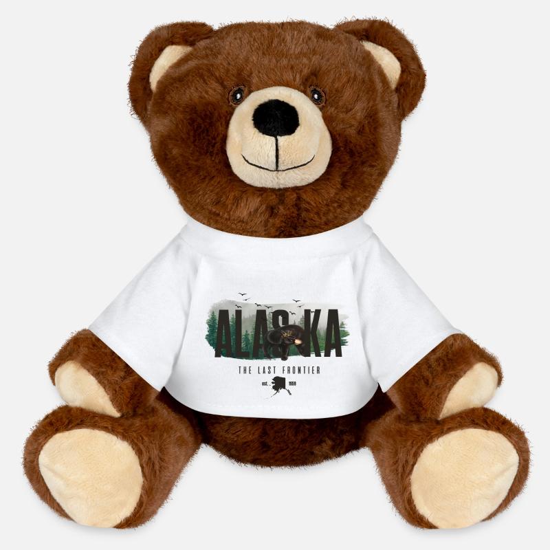 Alaska The Last Frontier - MiniFeet® RecycelBär® Teddy Bear Brown - white