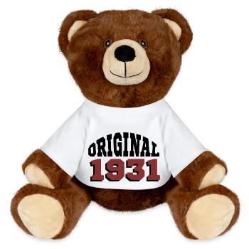 Original 1931 - MiniFeet® RecycelBär® Teddy Bear Brown - white - Front