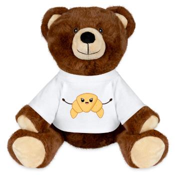 Croissant Kawaii - Nounours RecycelBär® marron - blanc - Devant