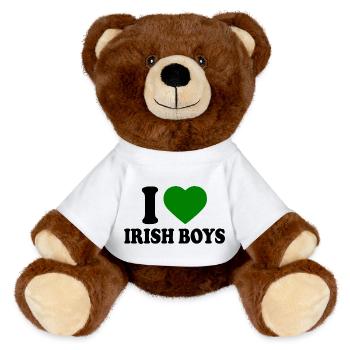 I love irish boys - Nounours RecycelBär® marron - blanc - Devant