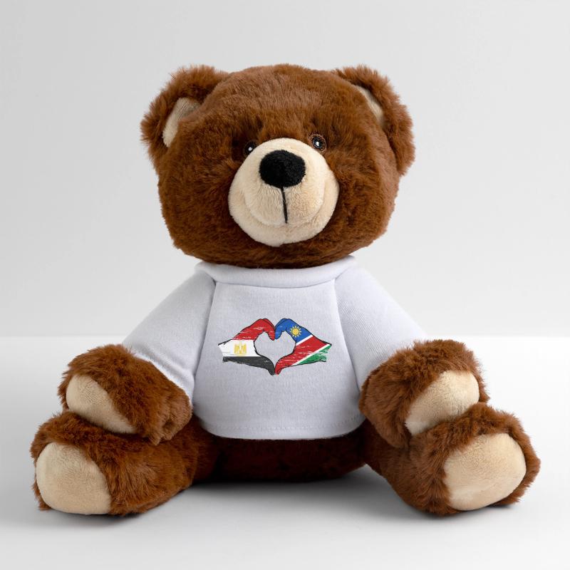 Egypt Namibia Flag Hands Heart Shape Used MiniFeet® RecycelBär® Teddy Bear Brown