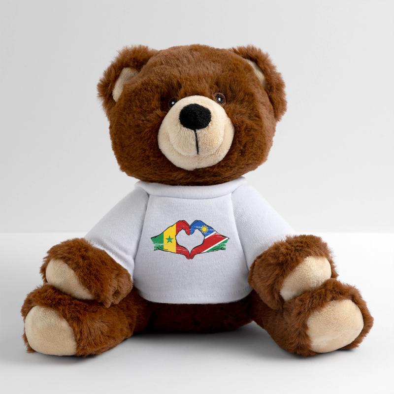 Senegal Namibia Flag Hands Heart Shape Used MiniFeet® RecycelBär® Teddy Bear Brown