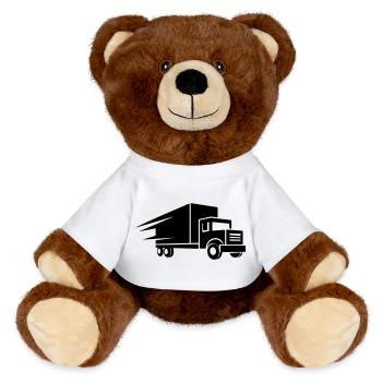 Transporter Truck Icon - MiniFeet® RecycelBär® Teddy Bear Brown - white - Front