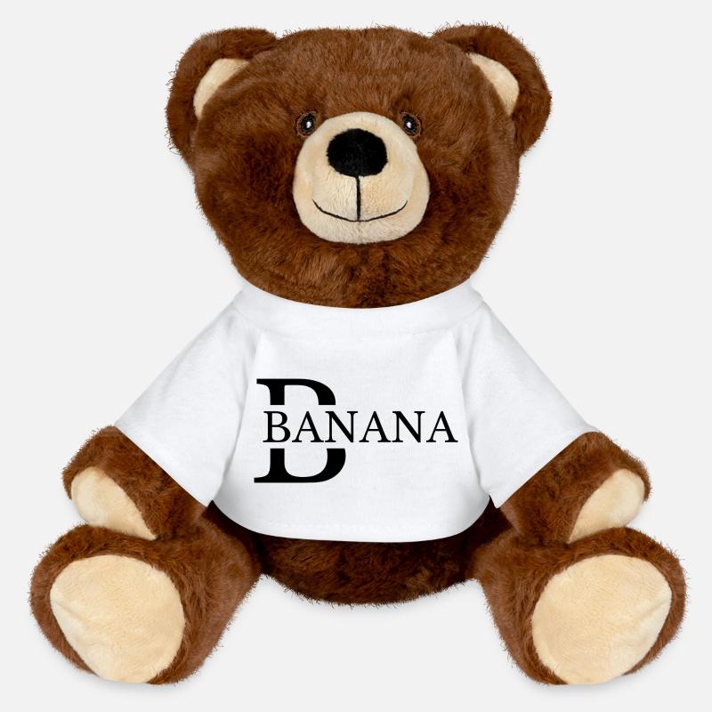 Banana Bold Typography - MiniFeet® RecycelBär® Teddy Bear Brown - white