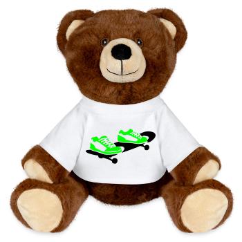 Skateboard - MiniFeet® RecycelBär® Teddy Bear Brown - white - Front