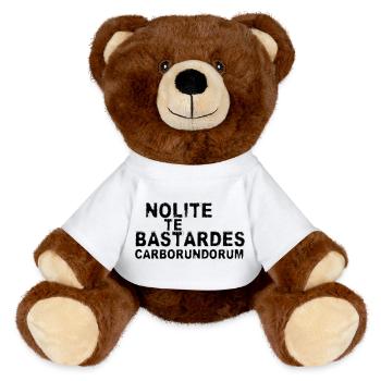 Nolite Te Bastardes Carborundorum - MiniFeet® RecycelBär® Teddy Bear Brown - white - Front
