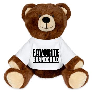 Favorite grandchild - MiniFeet® RecycelBär® Teddy Bear Brown - white - Front