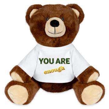 You are enough - MiniFeet® RecycelBär® Braun - Weiß - Vorne