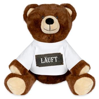 Running – Minimalist Artisan Statement - MiniFeet® RecycelBär® Teddy Bear Brown - white - Front