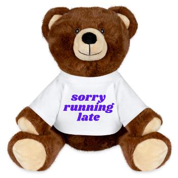 sorry running late - MiniFeet® RecycelBär® Teddy Bear Brown - white - Front