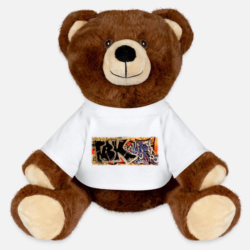 Graffiti - Nounours RecycelBär® marron - blanc