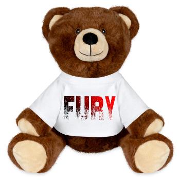 Fury Red & Black - MiniFeet® RecycelBär® Teddy Bear Brown - white - Front