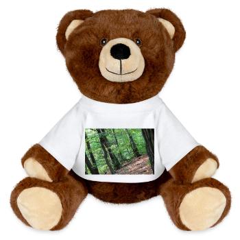 Forest Tree Trees Walk Nature Forester Poster - Nounours RecycelBär® marron - blanc - Devant