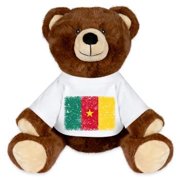 Kamerun - MiniFeet® RecycelBär® Braun - Weiß - Vorne