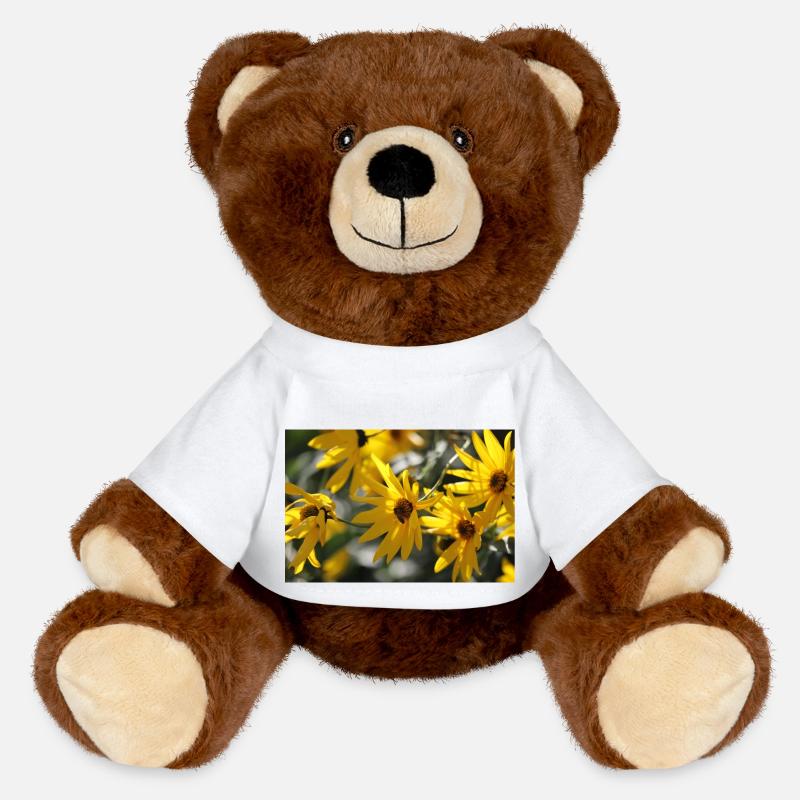 Fleurs d’abeilles - Nounours RecycelBär® marron - blanc
