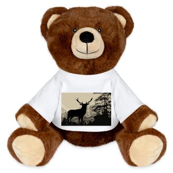 Deer - MiniFeet® RecycelBär® Teddy Bear Brown - white - Front