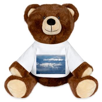 Formations nuageuses et Alpes près de la Zugspitze - Nounours RecycelBär® marron - blanc - Devant