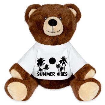Summer Vibes - MiniFeet® RecycelBär® Teddy Bear Brown - white - Front