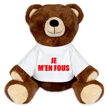 je m'en fous - Nounours RecycelBär® marron - blanc - Devant