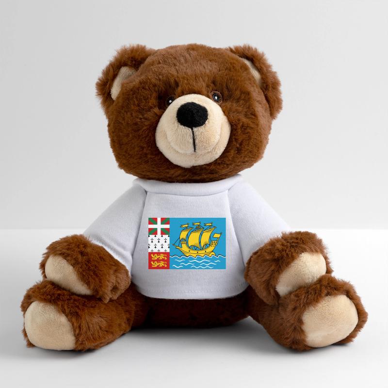 Drapeau de Saint-Pierre-et-Miquelon Nounours RecycelBär® marron