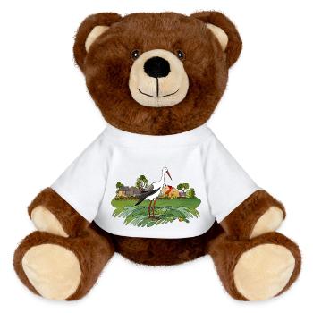Cigogne - Nounours RecycelBär® marron - blanc - Devant